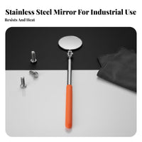 Extendable Undercar Mirror Portable Telescopic Inspection Mirror Hand Tool Long-Lasting Design for Technicians