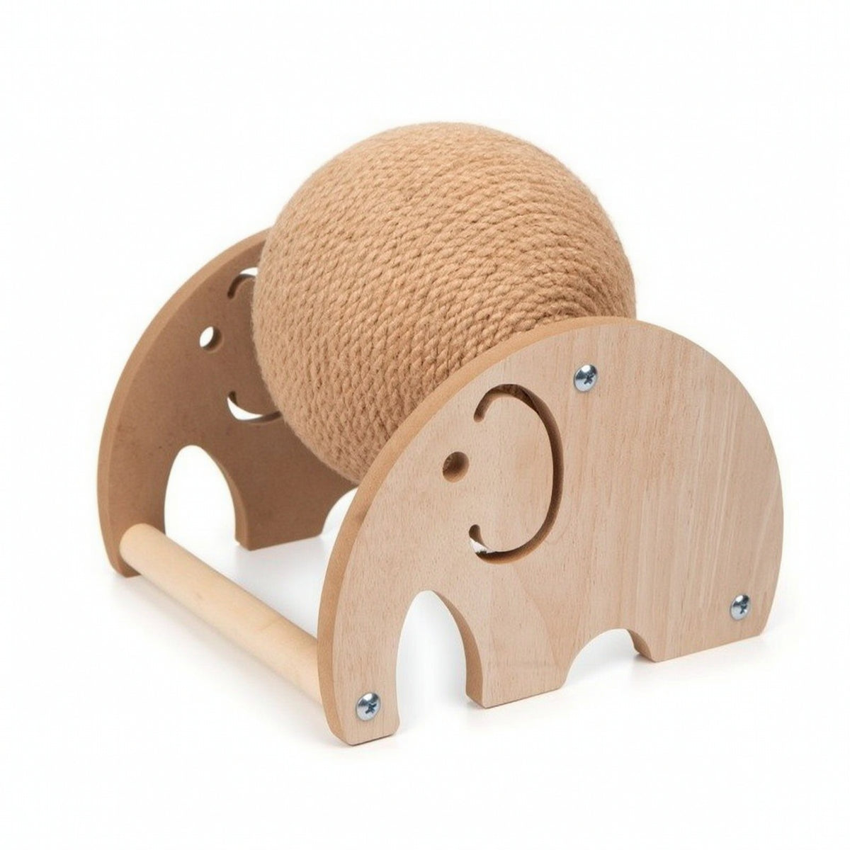 Rope-Wrapped Elephant Cat Scratching Toy Space-Saving Wooden Cat Scratching Ball Stable Pet Furniture Long-Lasting for Cats