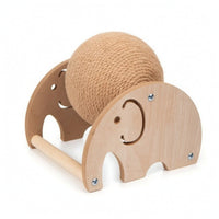 Rope-Wrapped Elephant Cat Scratching Toy Space-Saving Wooden Cat Scratching Ball Stable Pet Furniture Long-Lasting for Cats