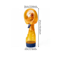 Handheld Misting Fan Operated Misting Device with Flexible PVC Fan Vanes Compact for Travelers, Commuters, Travel, Outdoor Walks, Desk