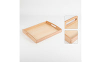 Rectangular Educational Tray with Handles Natural Wood Wooden Tray with Handles Solid Sturdy for Homeschool