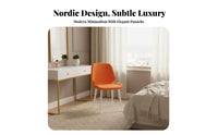 Modern Design Upholstered Shell Chair Nordic Aesthetic Indoor Furniture Ergonomic Backrest Comfortable Seating for Interior Designers, Restaurant Owners, Hotel Managers, Dining Room, Bedroom, Kitchen, Reading Nook