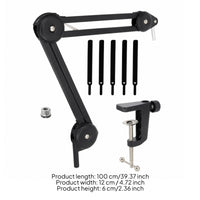 Mic Stand Arm with Desk Mount Clamp Foldable Mic Stand Arm Stable for Podcasters, Participants, Livestreaming