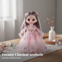 Ancient BJD Doll Billowing Sleeves Traditional Chinese Gown Design Dressing up Doll Intricate Details Chinese Princess Gown for Girls, Kids