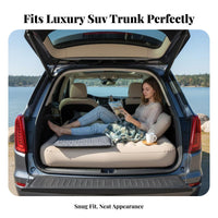 Portable SUV Trunk Sleeping Pad Anti-Slip Bottom SUV Air Mattress Suede Material Self-Inflating Car Mattress Wear-Resistant for Travelers, Families, Outdoor Enthusiasts