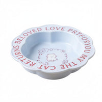 Anti-Tip Ceramic Pet Bowl with Wood Stand Easy to Clean Raised Ceramic Pet Bowl Dishwasher Safe for Kittens