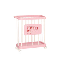 Mobile Wire Storage Baskets with Wheels Deep Rolling Wire Basket Cart Portable Rolling Storage Basket Space-Saving for Home Gym, Living Room, Bedroom