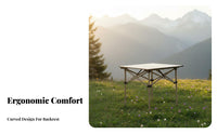 foldable Table and Moon Chair Set Easy to Assemble Portable Furniture for Campers