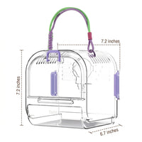 Portable Bird Cage and Transparent Bird Cage with Cover, Outdoor Bird Carrier for Parrot, Small Size Handheld Animal Transport with Perch