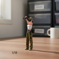 Hand-Painted Photographer Figure Finely Detailed Female Photographer Figurine Diorama Accessory for Collectors