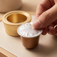 100 Pieces Coffee Capsule Lid with Base Refillable Aluminum Foil Lid with Brush Coffee Capsule Foil Lids for Drinkers