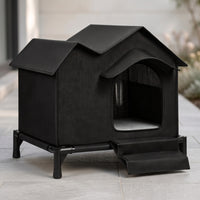 Elevated Cat House Weatherproof Heated Cat House Four-Season Pet Supply for Outdoor, Porch, Winter