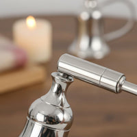 Metal Construction Candle Snuffer Pivoting Head Long Handle Flame Snuffer Reduces Smoke Wick Extinguishing Tool Elegant Design for Restaurants