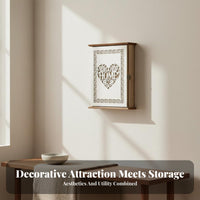 Gift Idea Decorative Key Box Easy Installation Floral Key Storage Box Multi-Functional Wall Decoration Nordic Design for Homeowners, Renters, Families, Entryway, Hallway, Living Room, Bedroom