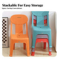 Thickened Design Stackable Backrest Stool Easy to Clean Small Chair long-lasting Indoor Seating Rounded Corners for Children, household members, Living Room, Bedroom, Kitchen, Playroom
