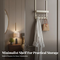 No-Drill Installation over the Door Hook Rack Space Saving over Door Clothes Organizer Sturdy and Long-Lasting for Bathroom, Dorm Room