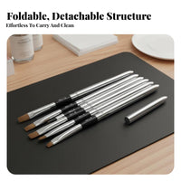 6 Pieces Multiple Sizes Included Nail Art Brush Set Detachable Design Gel Nail Brush Set Professional Quality for Home Use, Beauty School