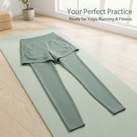 Gym Leggings for Women with Anti-Exposure Shorts Layer, High Waist Sports for Running and Fitness, Plus Size Activewear Available