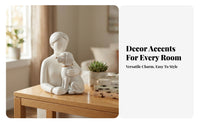 Person Dog Figurine Person and Dog Figurine Compact Details Home Decor for Tabletop Display, Entryway