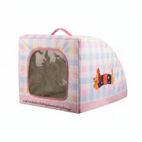 Soft-Sided Pet House Padded Cooling Pet House Transparent Window for Dogs, Cats, Indoors