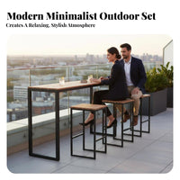 Waterproof Narrow High-Top Table Sun-Proof Outdoor Furniture Weather-Resistant for Apartment Dwellers, Entertainers, Balcony, By the Window, Hotel, Outdoors