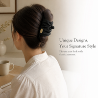 Satin Pleated Banana Hair Clip for Ponytails and Updos, Vertical Twist Hair Claw for Thin Hair
