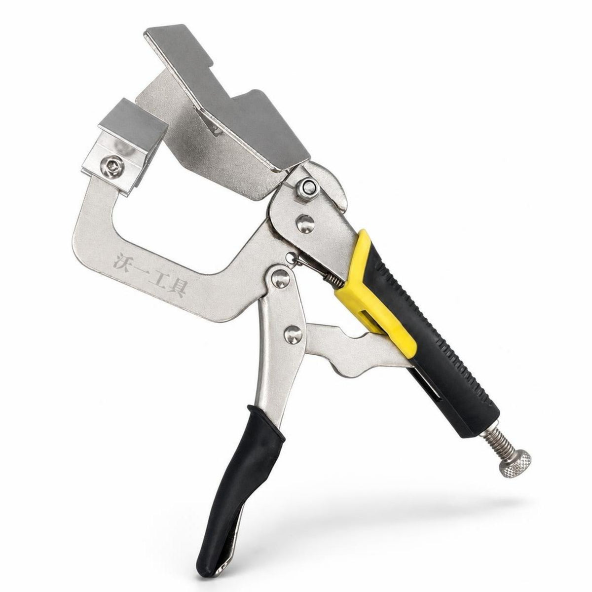 Quick-Clamping Corner Clamp with Spring-Loaded Lever Nickel-Plated Perpendicular Clamp with Screw Adjustment Long-Lasting Hand Tool Strong for Cabinet Making