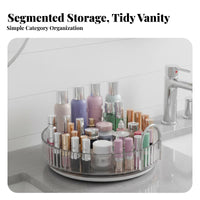Multi-Tier rotating Organizer Large Capacity Tiered rotating Rack Elegant Design Raised Safety rim for Home Organizers, Bedroom