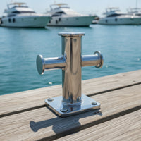 Single Cross Bitt Bollard Sturdy Cross Bitt Bollard Cleat for Boat Owners, Dock Builders, Boats, Marinas