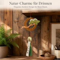 Zen Style Wooden Wind Chime Wall Decor with Pine Design for Entryway