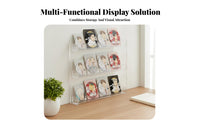 High Clarity Multi-Tier Wall Rack Space Saving Display Shelf Modern Design Collectibles Organizer Raised Baffle for Anime Fans, Young Adults, Dorm Room, Bedroom, over Desk, Entryway