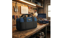 Woven Handles Tool Bag Vertical Pockets Oxford Tool Bag Mesh Pocket Portable Storage Soft-Sided