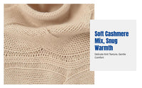 Knitted Cashmere Cape, Autumn Winter Thick High Neck Poncho, Unisex Shawl, Fashion Layered Scarf