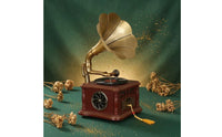 Phonograph-Style Speaker Indoor Display Tabletop Bell Speaker Decorative Home Audio for Music Playback