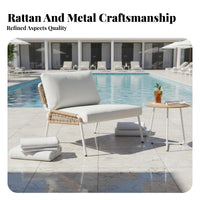 4 Pieces 4-Piece Wicker Chat Set Weather-Resistant Outdoor Furniture sturdy Construction Patio Lounge Group for Homeowners, Garden, Balcony, Backyard