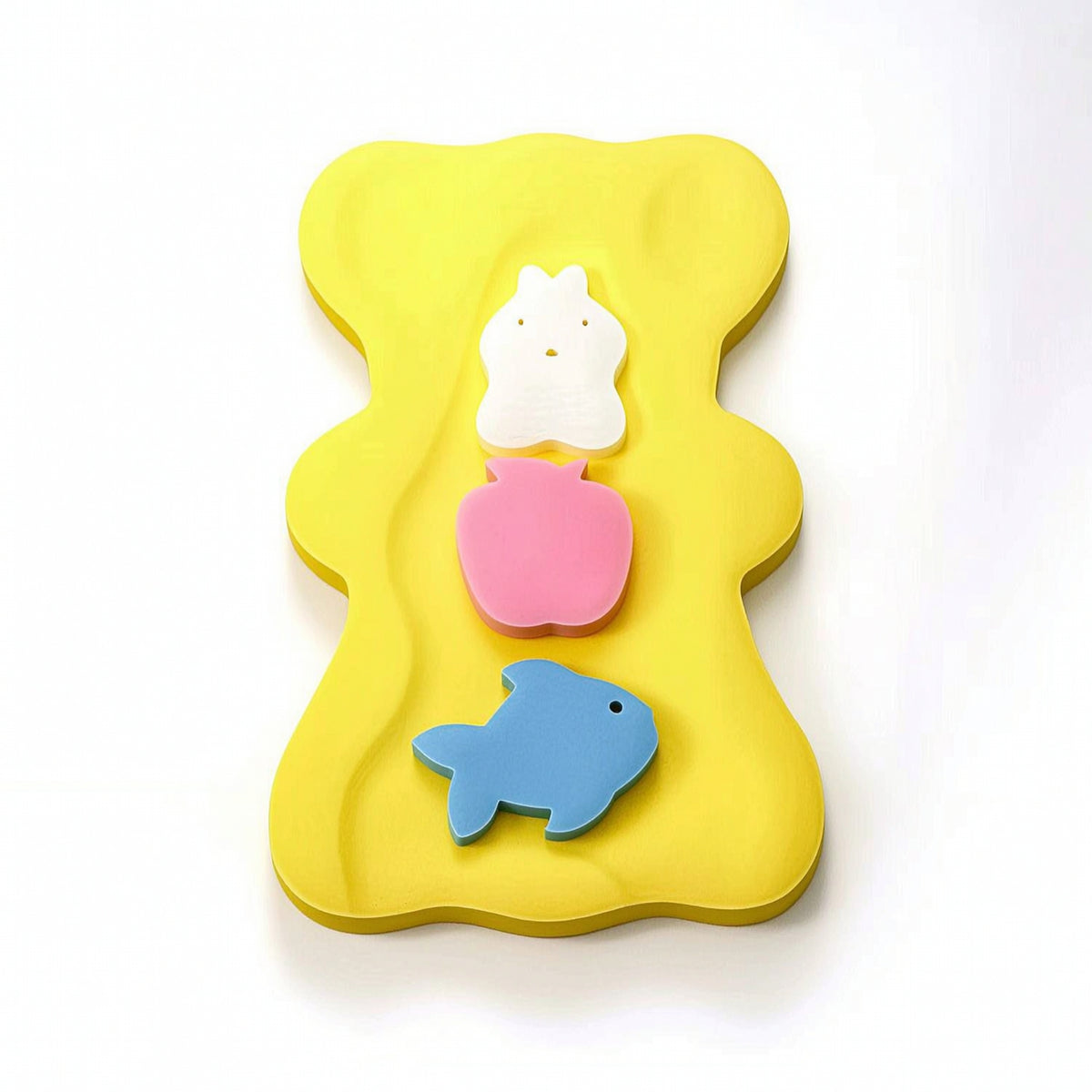 Baby Bath Sponge Contoured Bath Sponge with Bear Shape Baby Bathtub Cushion Foam Thick for Babies