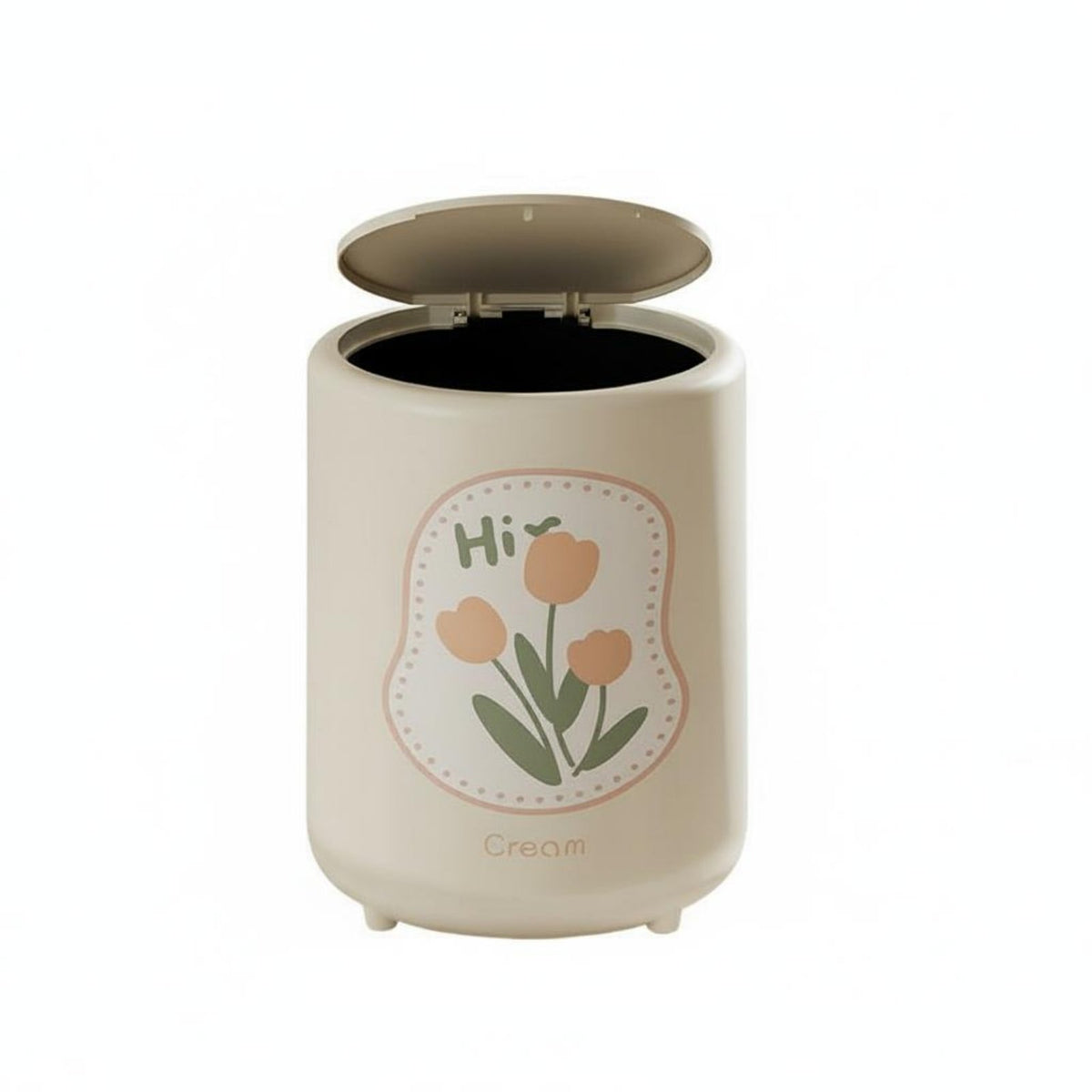 Stylish Design Uncovered Top Cylinder Bin Wide Opening Uncovered-Top Garbage Bin Sturdy Decorative Trash Can Thickened Long-Lasting Material for Children, Students, Living Room, Bedroom, Office