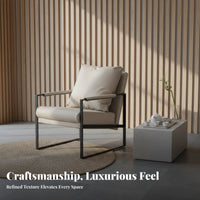 Modern Minimalist Design Cushioned Loveseat and Chair Group Thick Cushions Metal Frame Loveseat and Table Set High-Rebound Cushion Commercial Furniture Ergonomic Design for Interior Designers, Homeowners, Families, Coffee Shop, Bar, Hotel, Lounge Area