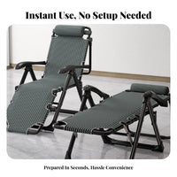 Foldable Folding Deck Chair Comfortable Weightless Reclining Chair Adjustable Recliner Space-Saving for Office Workers, Homeowners, dozing, Balcony, Living Room, spineyard