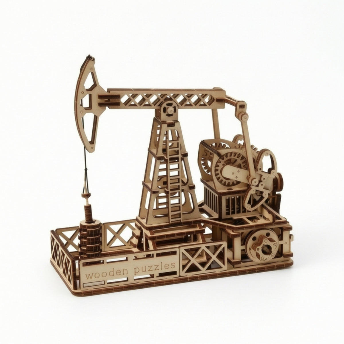 Oil Well Model with Base STEM 3D Wooden Puzzle No Glue Required Wooden Model Kit for Office