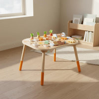 Wooden Activity Table Early Educational Young Child Busy Table Develops Fine Motor Skills Young Child Activity Center for Infants