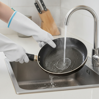 Nitrile Household Gloves for Kitchen Cleaning and Dishwashing, Thickened Plush Lined Waterproof Protective Gloves
