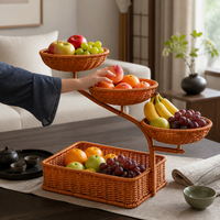 Multi-tier Fruit Basket with Decorative Stand for Living Room, Afternoon Tea, and Dried Fruit Display