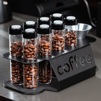 Coffee Bean Rack Cutout Coffee Display Organizer Two-Level Countertop Shelf