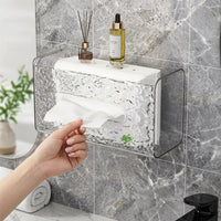Coffee Table Storage Box with Lid in Iceberg Pattern, Acrylic Tissue Box Holder for Home Office, Wall-Mounted Paper Towel Holder, Tissue Boxes