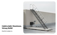 Aluminum Inclined Ladder Anti-Slip Steps Industrial Hole Inspection Ladder 300kg Load Capacity for Maintenance Factories, Warehouses, Basements
