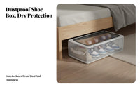 Space Saving Foldable Shoe Box Dustproof Clear Shoe Box Dust Complimentary for Sneakerheads, Homeowners, Under Bed, Entryway, Dorm Room