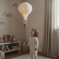 Whimsical Hot Air Balloon Lampshade with Basket Dreamy Hot Air Balloon Hanging Lampshade Cozy Lamp Soft for Baby, Bedroom