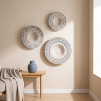 3 Pieces Round Wall Basket Handwoven Woven Wall Basket Natural for Cafe