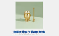 Brass medicine grinding bowl, handmade pestle, polished surface, ideal for household use
